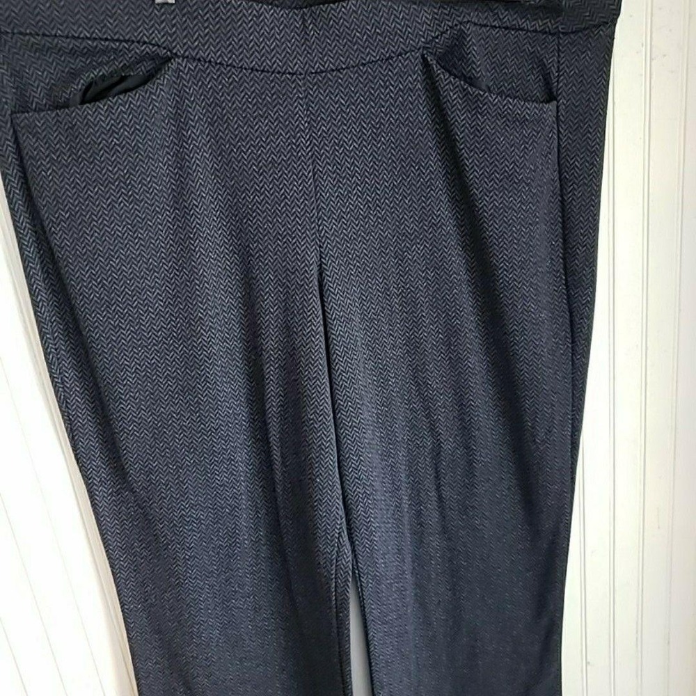 Lane Bryant Dress Pants Womens 22/24 Gray Ponte Elastic Waist Stretch Pockets